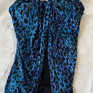 Miraclesuit Blue and Black Animal-Print One-Piece Swimsuit